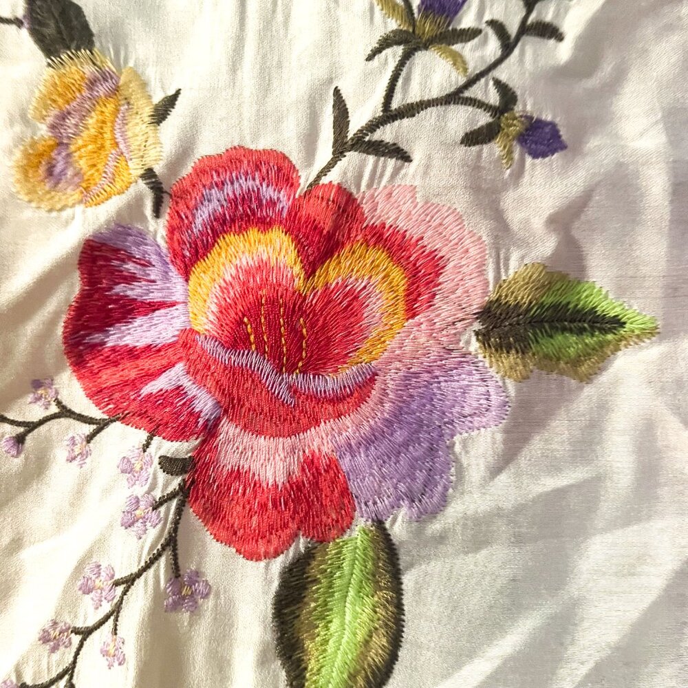 Paparazzi vintage embroidered kimono johnny style floral size Large/ Extra Large - Picture 4 of 10